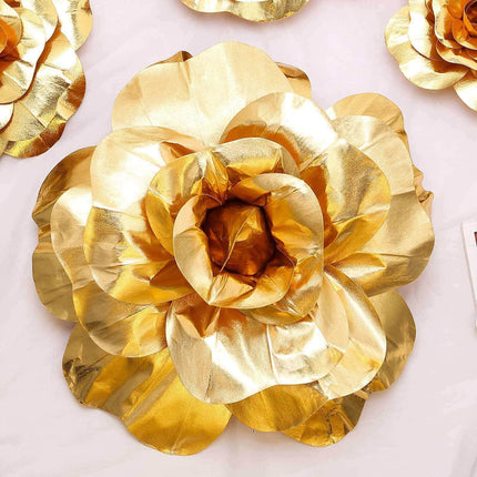 AliKopy 2 Pack 24" Large Metallic Gold Foam Roses - Real Touch & DIY C