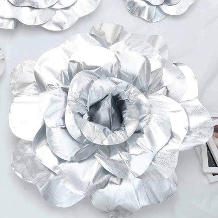 AliKopy 2 Pack 24" Large Silver Real Touch Foam DIY Craft Roses