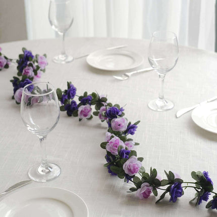 AliKopy 2-Pack 8ft Lavender Purple Silk Flower Garland, 45 Flower Head