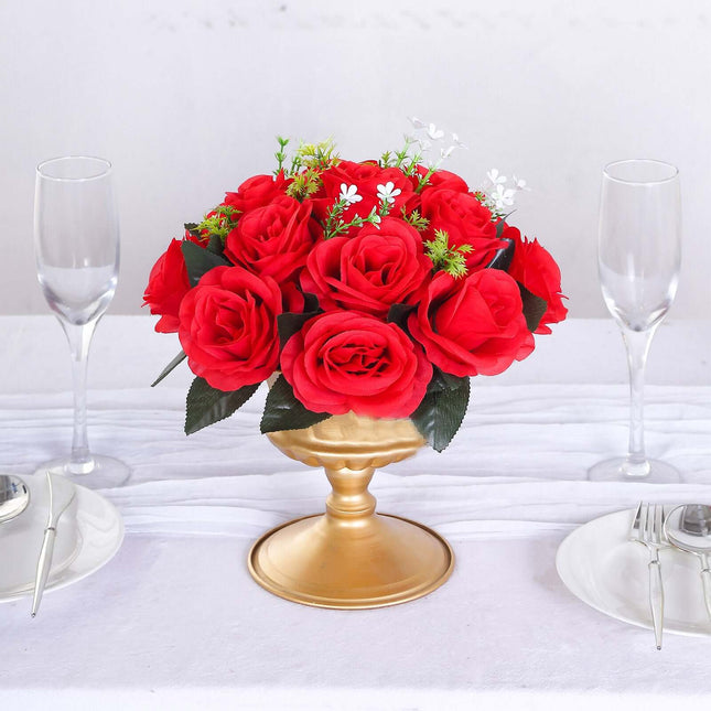 AliKopy 2 Pack Red Silk Rose Flower Balls - 10" Centerpieces, Realisti