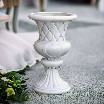 AliKopy 2-Pack 18" Crystal Beaded Pedestal Stand for Flowers & Plants