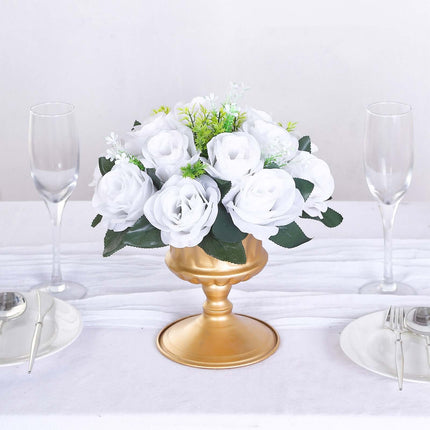 AliKopy 2 Pack White Silk 15-Head Rose Flower Balls - 10" Centerpieces