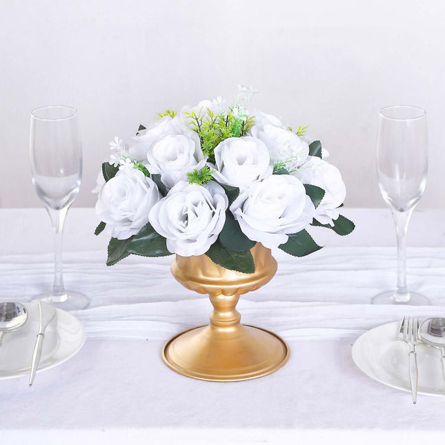 AliKopy 2 Pack White Silk 15-Head Rose Flower Balls - 10" Centerpieces
