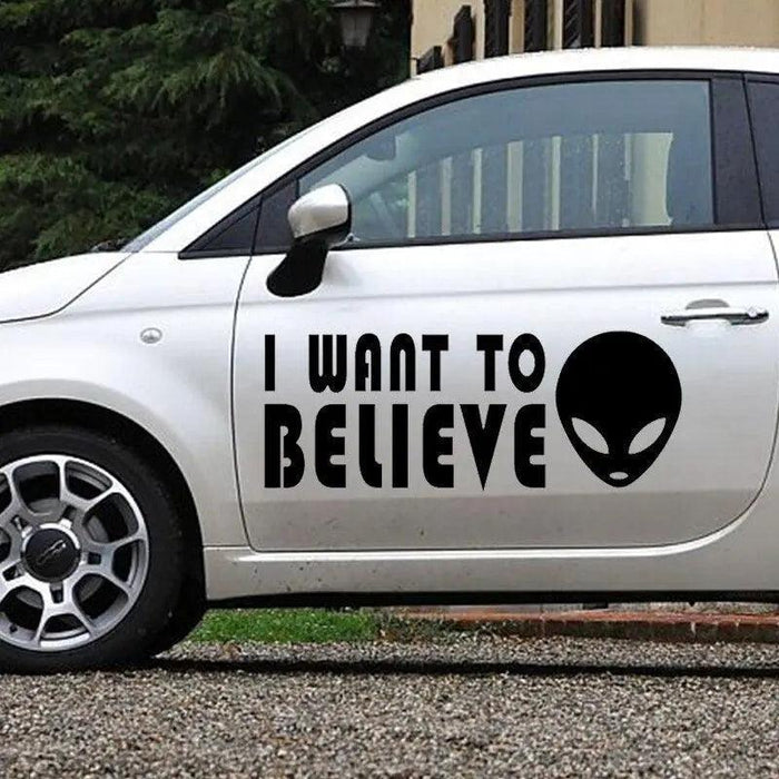 2 pieces of 58 x 22.56cm I Want To Believe Alien Sticker For Car Door