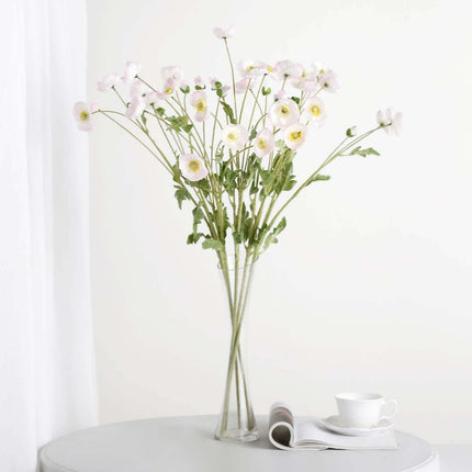 AliKopy 33" Blush Artificial Silk Poppy Bouquet - 2 Stems, Realistic L