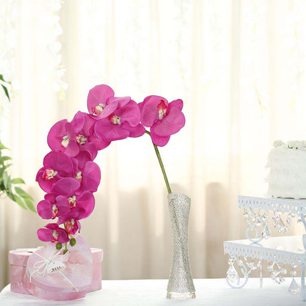AliKopy 40" Tall Fuchsia Artificial Silk Orchid Flower Bouquets - 2 St