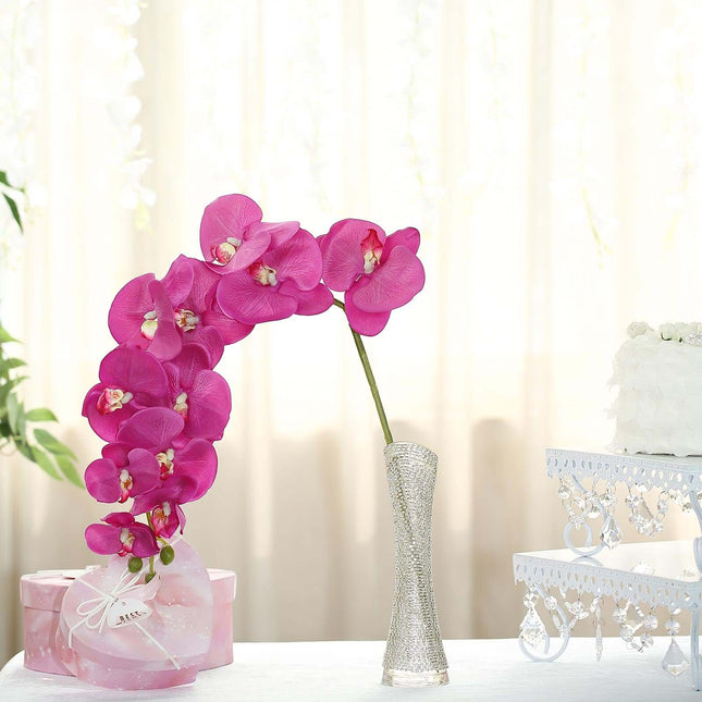 AliKopy 40" Tall Fuchsia Artificial Silk Orchid Flower Bouquets - 2 St