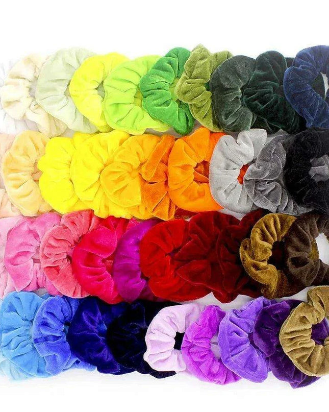 Vintage Velvet Luxe Hair Accessories - Set of 20/40 Elegant Scrunchies