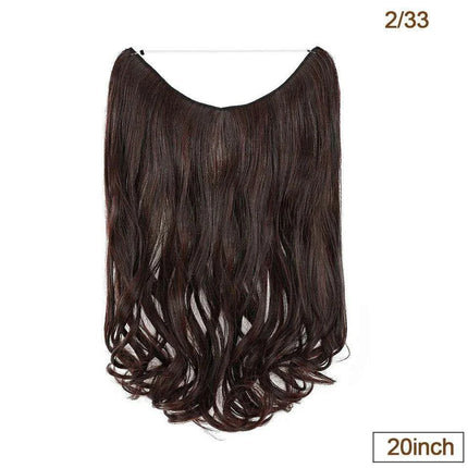 20-Inch Versatile Adjustable Invisible Wire Hair Extensions - Curly and Sleek Options - Très Elite