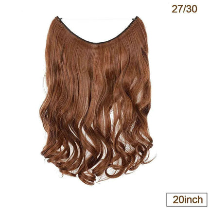 20-Inch Versatile Adjustable Invisible Wire Hair Extensions - Curly and Sleek Options - Très Elite