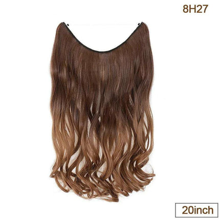 20-Inch Versatile Adjustable Invisible Wire Hair Extensions - Curly and Sleek Options - Très Elite