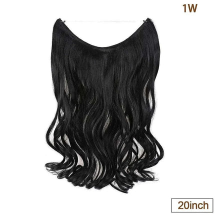 20-Inch Versatile Adjustable Invisible Wire Hair Extensions - Curly and Sleek Options - Très Elite