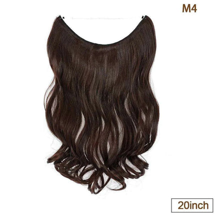20-Inch Versatile Adjustable Invisible Wire Hair Extensions - Curly and Sleek Options - Très Elite
