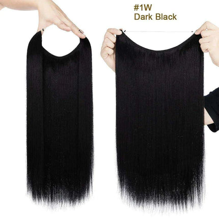 20-Inch Versatile Adjustable Invisible Wire Hair Extensions - Curly and Sleek Options - Très Elite