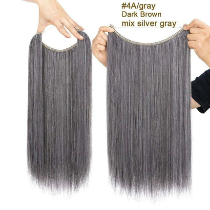 20-Inch Versatile Adjustable Invisible Wire Hair Extensions - Curly and Sleek Options - Très Elite