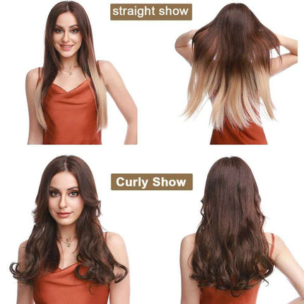 20-Inch Versatile Adjustable Invisible Wire Hair Extensions - Curly and Sleek Options - Très Elite
