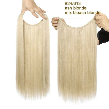 20-Inch Versatile Adjustable Invisible Wire Hair Extensions - Curly and Sleek Options - Très Elite