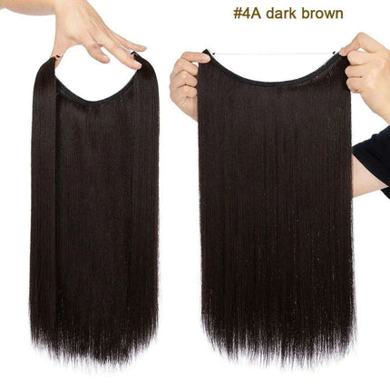 20-Inch Versatile Adjustable Invisible Wire Hair Extensions - Curly and Sleek Options - Très Elite