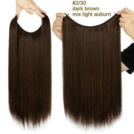 20-Inch Versatile Adjustable Invisible Wire Hair Extensions - Curly and Sleek Options - Très Elite
