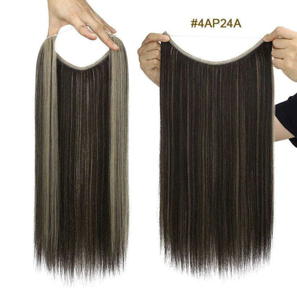 20-Inch Versatile Adjustable Invisible Wire Hair Extensions - Curly and Sleek Options - Très Elite