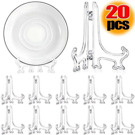 20-Piece Versatile Display Stands in Clear and Black for Stylish Home Showcasing - Très Elite