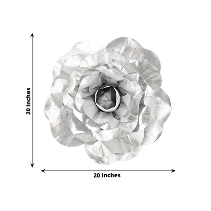 AliKopy 2 Pack 20" Large Silver Real Touch Foam Craft Roses - Durable