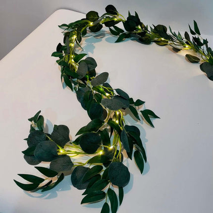 AliKopy 20 LED Eucalyptus Leaf Fairy String Lights - Battery Operated,