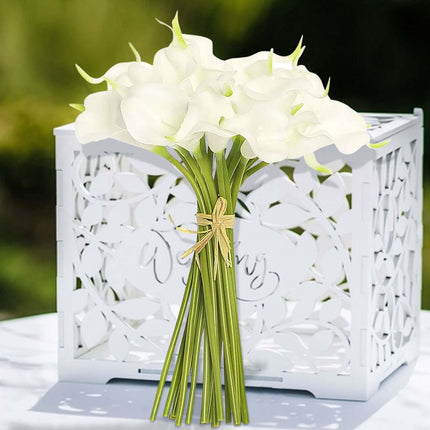 AliKopy 20 Stems 14" White Artificial Calla Lily Flowers - Realistic &