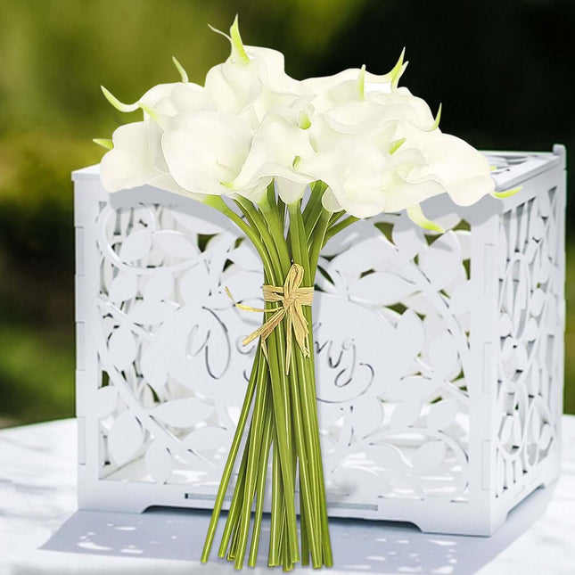 AliKopy 20 Stems 14" White Artificial Calla Lily Flowers - Realistic &