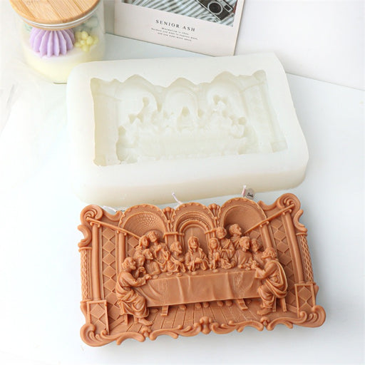 Retro relief figure frame silicone mold DIY Last Supper scented candle plaster decoration eprolo