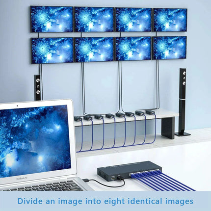 200M HDMI Splitter & Extender - 8 Outputs with Long-Distance Support for CAT5/6/7 Cables - Très Elite