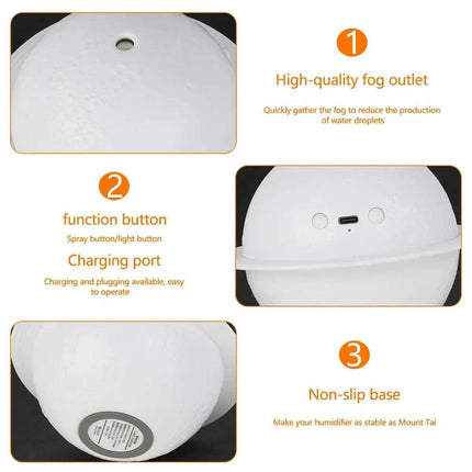 200ML USB 3D Moon Planet Aroma Diffuser & Humidifier - Portable Night Light for Home & Office Ambiance - Très Elite