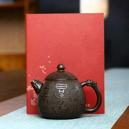 200ml Authentic Yixing Purple Clay Dragon Egg Teapot - Perfect for All Tea Types- Très Elite- Très Elite