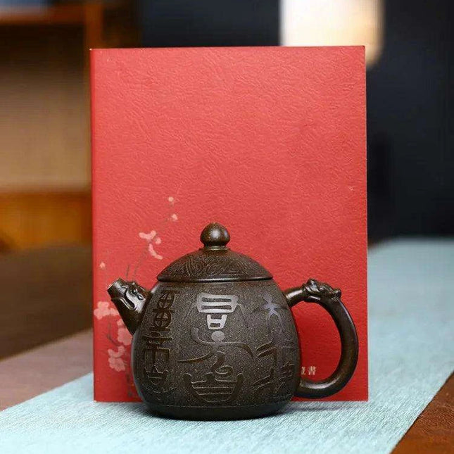 200ml Authentic Yixing Purple Clay Dragon Egg Teapot - Perfect for All Tea Types