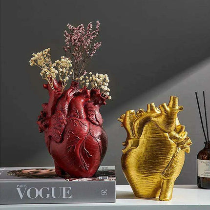 Anatomical Heart Artistry Resin Vase - Unique Home Accent Decor
