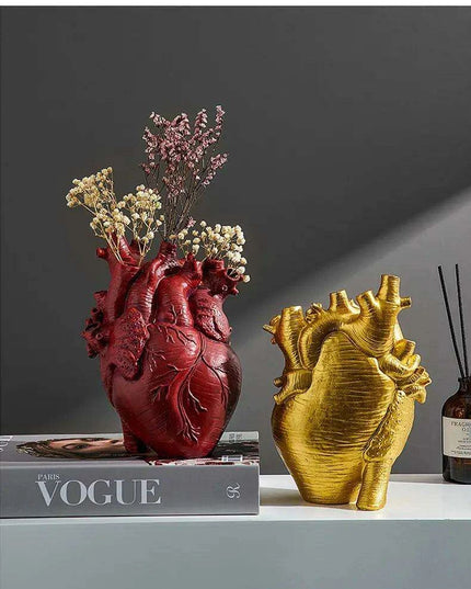 Anatomical Heart Artistry Resin Vase - Unique Home Accent Decor