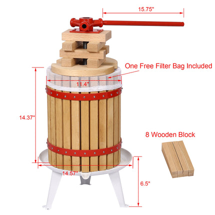 Room and Decor Manual Fruit Wine Press & Crusher - 100% Natural Juice