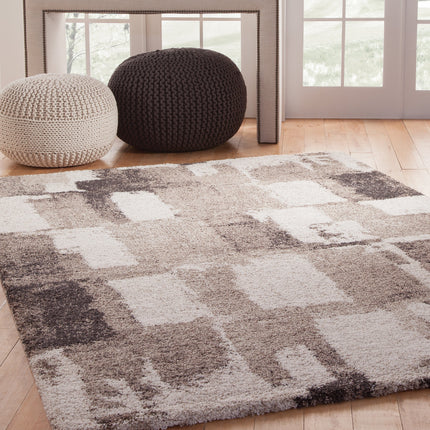 Room & Decor Chocolate Ivory Tan 8x10 Area Rug, Durable Olefin Materia
