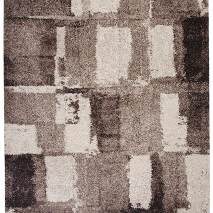 Room & Decor Chocolate Ivory Tan 8x10 Area Rug, Durable Olefin Materia
