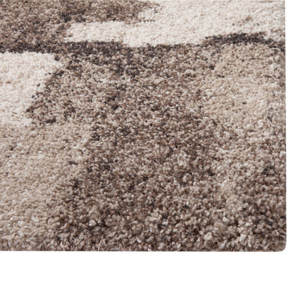 Room & Decor Chocolate Ivory Tan 8x10 Area Rug, Durable Olefin Materia