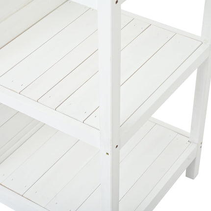 Room & Decor 66" Outdoor Farmhouse Wooden Potting Bench with Drawers &