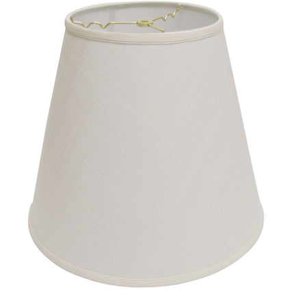 Room & Decor Deep Cone Hardback Lampshade, White Linen, 9" Top, 16" Bo