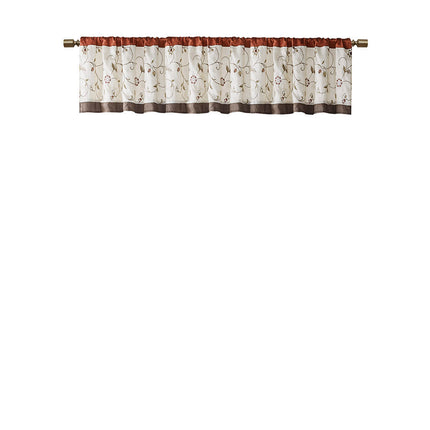 Room and Decor Embroidered Multicolor Window Valance, 50x18" Polyester