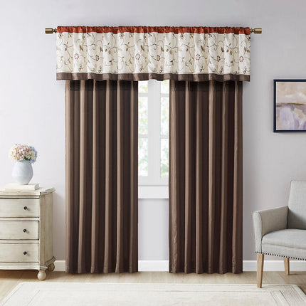 Room and Decor Embroidered Multicolor Window Valance, 50x18" Polyester
