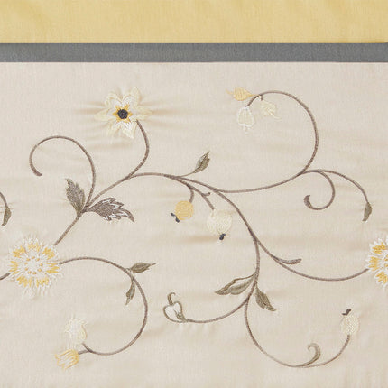 Room and Decor Embroidered Yellow Window Valance, 50x18", Multicolor D