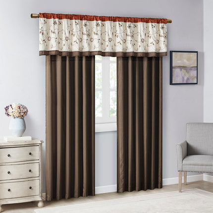 Room and Decor Embroidered Multicolor Window Valance, 50x18" Polyester