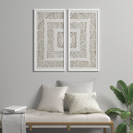 Room & Decor Framed Geometric Rice Paper Shadowbox Wall Art Set, 2 Pcs