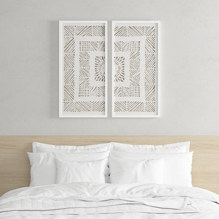 Room & Decor Framed Geometric Rice Paper Shadowbox Wall Art Set, 2 Pcs