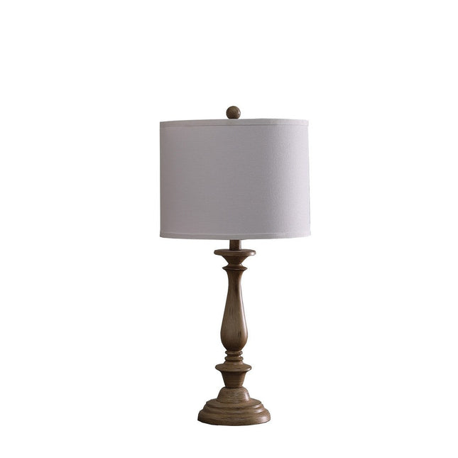 Room & Decor Coastal Wood Effect 27.5" Table Lamp - Cream Polyresin, S