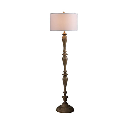Room & Decor 61.5" Coastal Wood Effect Polyresin Floor Lamp - Cream Fi